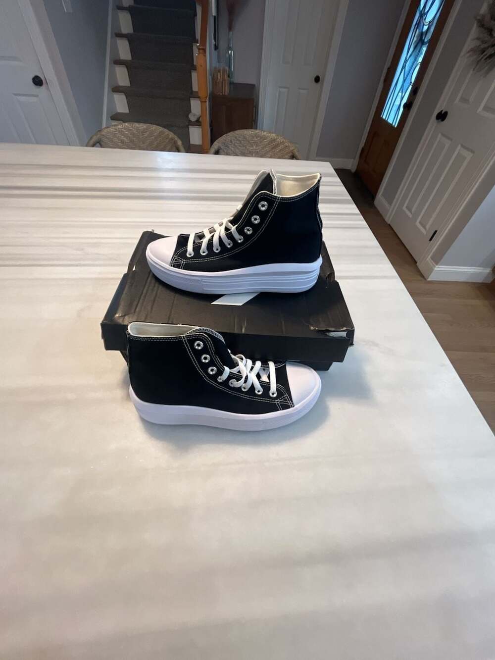 Converse Chuck Taylor All Star Move High Top Black White Platform Sneakers Women